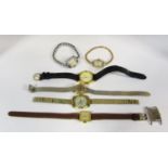 A good collection of ladies dress watches to include a stainless steel Omega, Blanc Pain, Elgin,