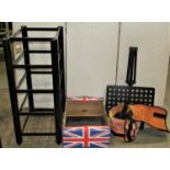 A Sound Style five tier floorstanding two sectional coated steel hifi equipment stand with tubular