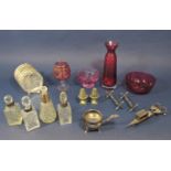 A mixed quantity of silver plate and glassware comprising small quantity of cranberry glassware,