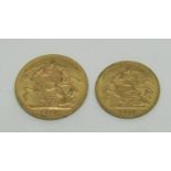 Sovereign and a half sovereign, each dated 1913 (2)