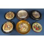 A collection of four 19th century pot lids including example showing the Paris exhibition of 1867,