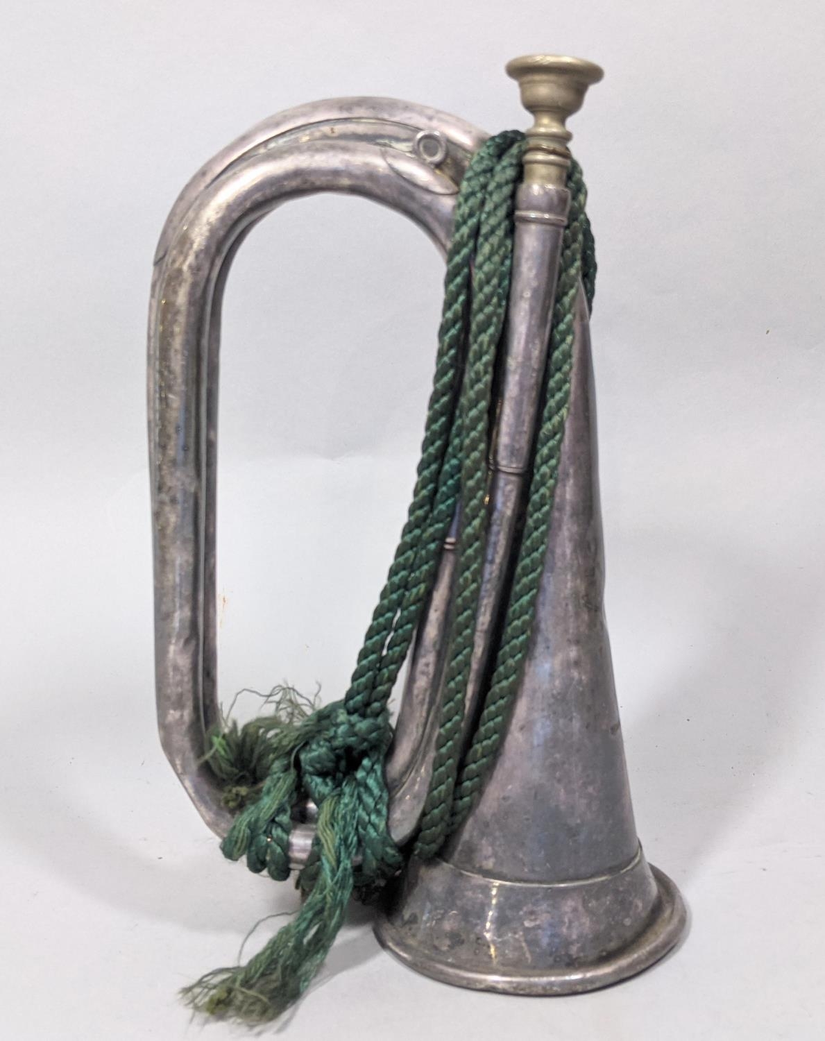 A 19th century pewter jug four pint capacity, a Victorian brass hand bell with turned wood handle, - Image 3 of 3