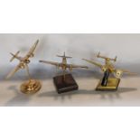 Trench Art Interest - An artificer-art bell metal model of a Hudson Bomber with later Perspex blades