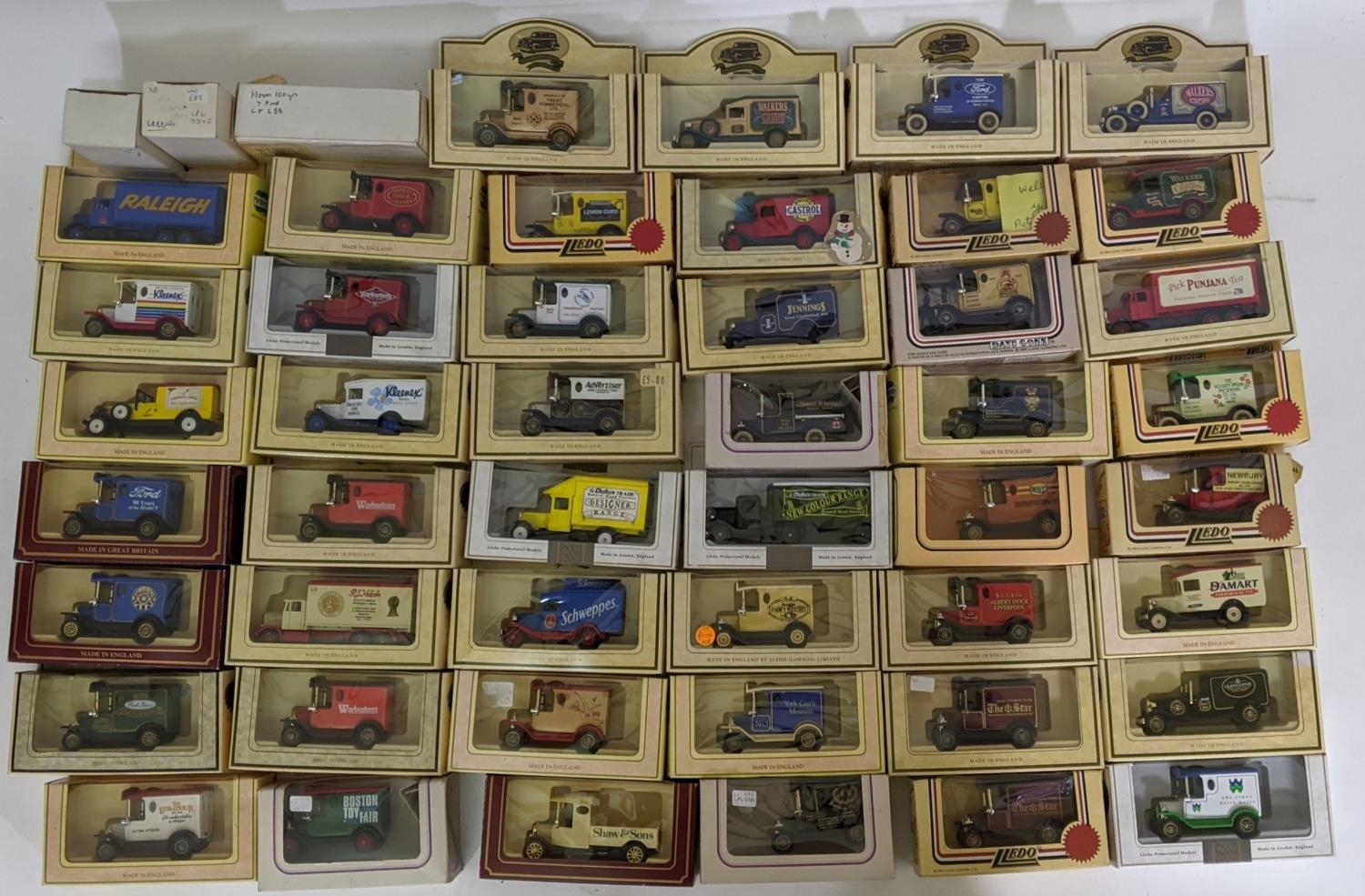 Collection of approx 48 boxed Lledo model vehicles, mostly 'Promotional' Ford Model T vans