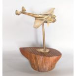 Trench Art Interest - An apprentice /artificer-art bell metal model of a Hampden Bomber aeroplane,