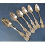 Set of six Victorian Scottish kings pattern tea/egg spoons, maker Peter Atkin, Glasgow, 1853, 15