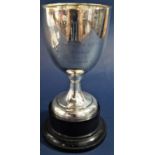 1960s silver presentation goblet inscribed 'Berkeley Hunt Agricultural Society,' maker Walker &
