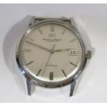 1960s IWC automatic gents watch, textured silver dial with baton markers and date aperture, watch