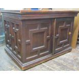 A bespoke Victorian artists or architects plan or work table, the base enclosed by a panelled