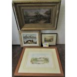 A quantity of various late 19th century and later watercolours and oil paintings of landscape