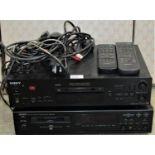 A Sony mini disc deck MDS-JB980 together with a Denon mini disc recorder DMD-1300 (2)