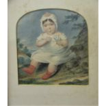 Early 19th century British school - Full length study of a child in landscape setting seated and