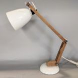 Conran Mac Lamp with adjustable beechwood arm, shade with dent