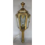A Regency style coaching lamp with anthemion and other detail, fitted for electricity