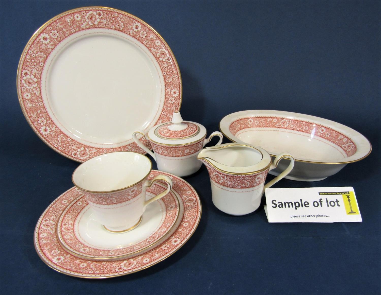A quantity of contemporary Noritake wares with printed floral border comprising pair of oval serving
