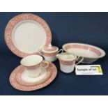 A quantity of contemporary Noritake wares with printed floral border comprising pair of oval serving