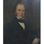 19th century British school, half length portrait of a gentleman in black jacket