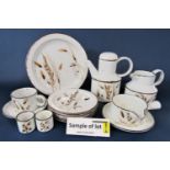 A collection of Mid-Winter Stonehenge Wild Oats pattern wares comprising three oval serving