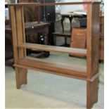 A medium oak floorstanding open bookcase with four adjustable shelves, 122cm wide x 26cm deep x