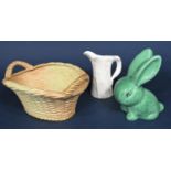 A Royal Worcester blush ivory two handled basket of oval form, with basket weave moulding and