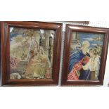 Two religious wool work tapestry pictures in good rosewood frames, 37 x 31cm and 37 x 28cm