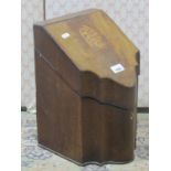 A Georgian mahogany oval shell inlaid stationery or possible ex knife box, with segmented interior