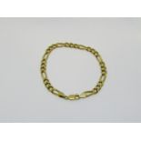 18ct figaro link bracelet, 22.8g