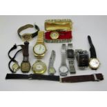 A collection of various vintage gents and ladies watches and time pieces