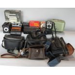 A collection of vintage photography equipment to include a Koma-Lux camera, a further Kodak EK 100