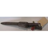 World War I military bayonet dagger within steel sheath, 43cm