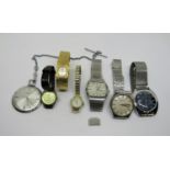 A collection of vintage gents and ladies wristwatches comprising a gents Rotary quartz with
