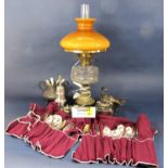 A large collection of mainly cased silver plated flatware, together with further tablewares and a