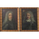 19th century German school, pair of bust length portraits of gentlemen in late 17th century style