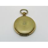 Engine turned yellow metal picture locket