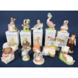 A collection of mainly Royal Albert Beatrix Potter figures including five boxed examples
