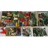 Large collection of vintage unboxed model vehicles mostly by Dinky and Corgi including cars,