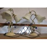 A pair of twin branch table lamps with floral stem work (2)