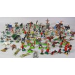 Collection of mixed 1970's vintage toy soldiers and figures, many with a Wild West theme,