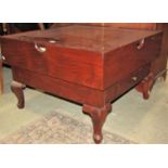 An Indian hardwood games table of square cut form, the top with brass detail and inlaid with an