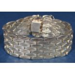 Unusual silver gentlemen's fancy link bracelet, 18.5 cm long, 54 grams