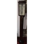 Hill & Price of Bristol oak stick barometer thermometer, 91 cm high (AF)