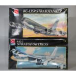2 large boxed model aircraft kits, 1:72 scale of KC135R Stratotanker (un-started) and B52G