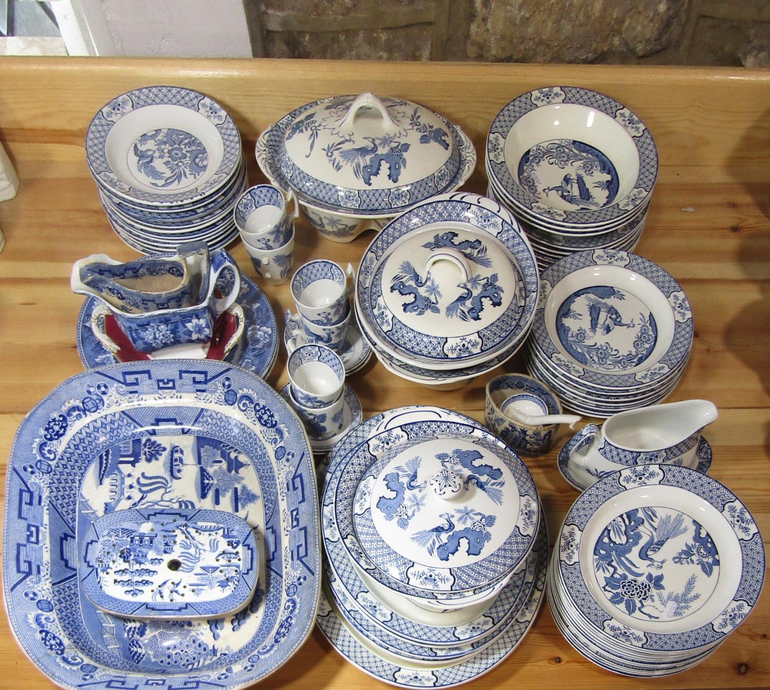 A quantity of Wood & Sons Yuan pattern blue and white printed wares comprising five oval graduated - Image 2 of 2