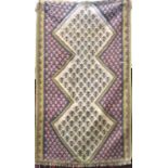 Qashqai Kelim rug with geometric medallion decoration with earthy tones, 160 x 95 cm