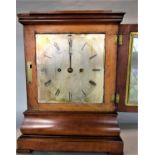 R Payne of 163 New Bond Street, London, walnut cased twin fusee bracket clock engraved silver dial