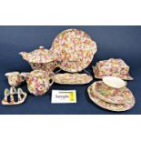 A quantity of James Kent DuBarry pattern Chintz wares and similar Apple Blossom pattern wares