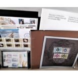 A box contain a mixed collection of items including assorted Mint Stamps to include Silver Jubilee