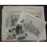 An interesting collection of 18th century and later topographical engravings including a plan of the