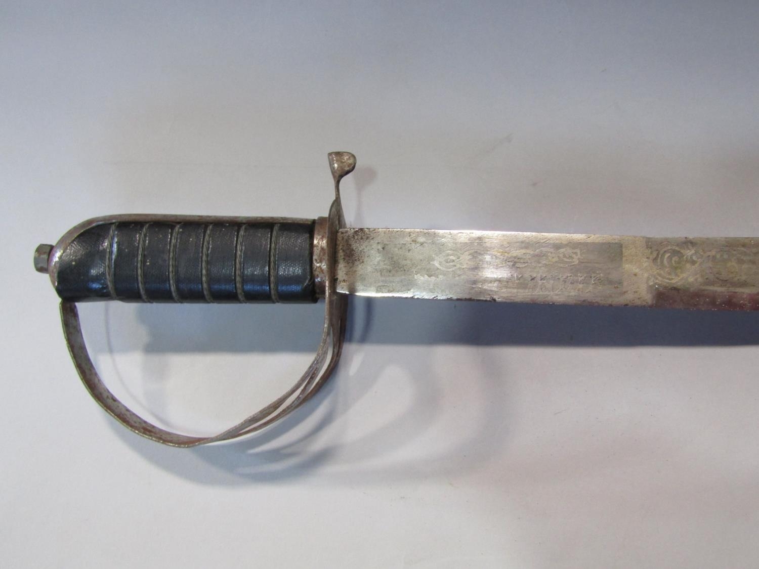 A replica brass and steel broad sword and a further cutlass (2) - Image 2 of 2