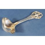 Good Danish silver ladle by W & S Sorensen, mounted by a flower with art deco shoulders to the